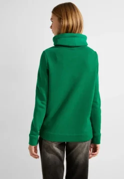Sweatshirt mit Volumenkragen easy green