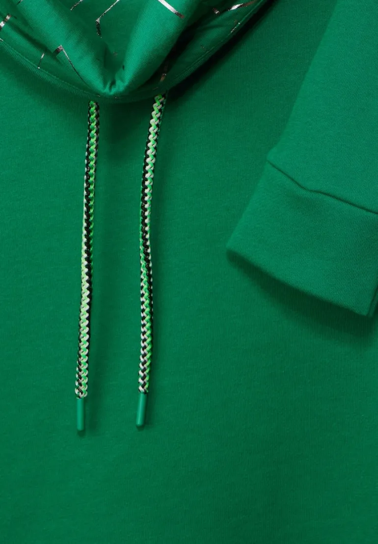 Sweatshirt mit Volumenkragen easy green