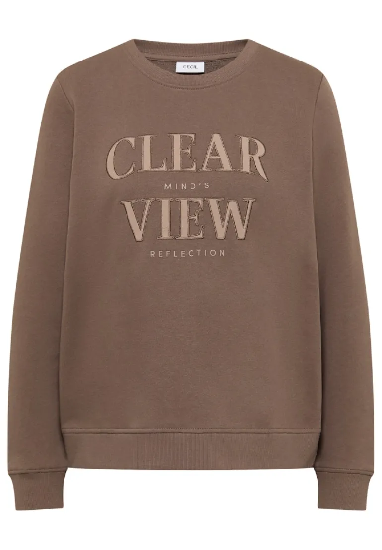 Sweatshirt mit Wording cocoa taupe