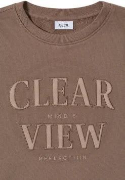 Sweatshirt mit Wording cocoa taupe