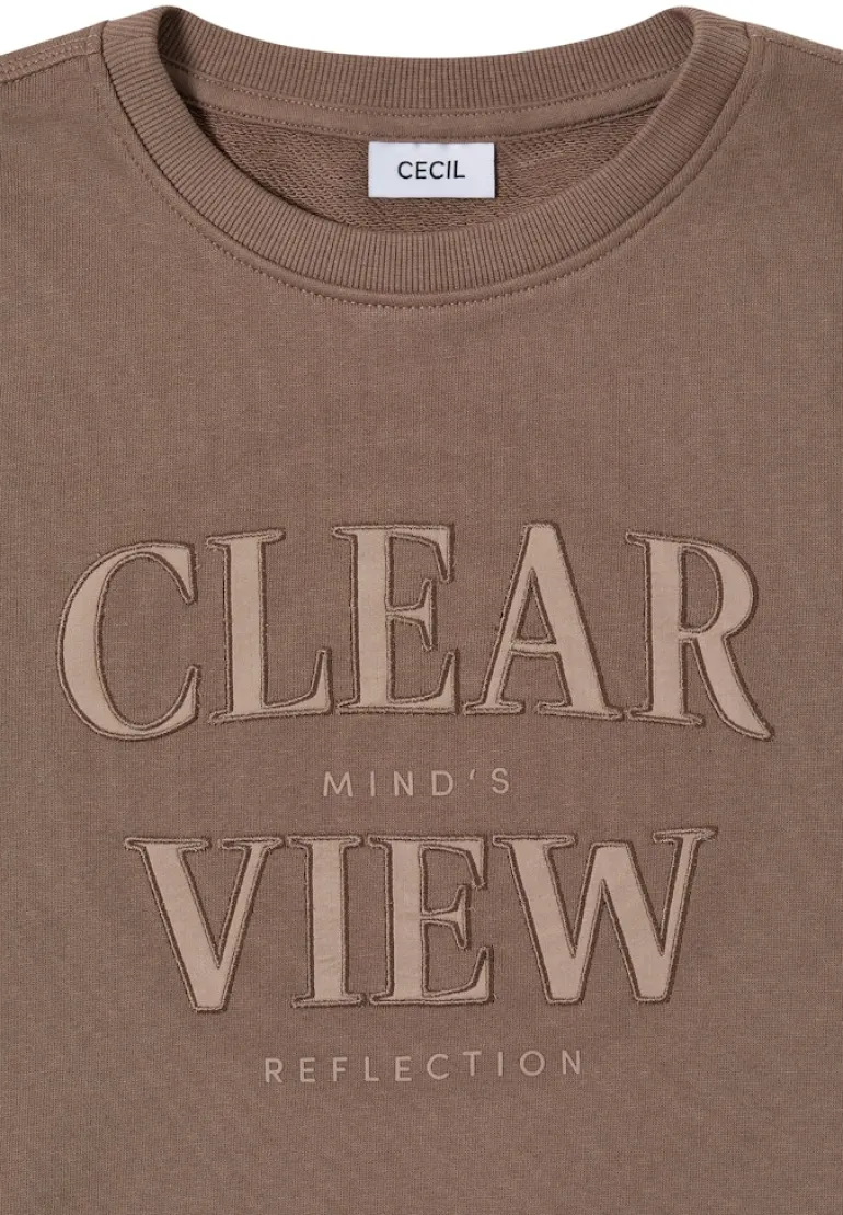 Sweatshirt mit Wording cocoa taupe