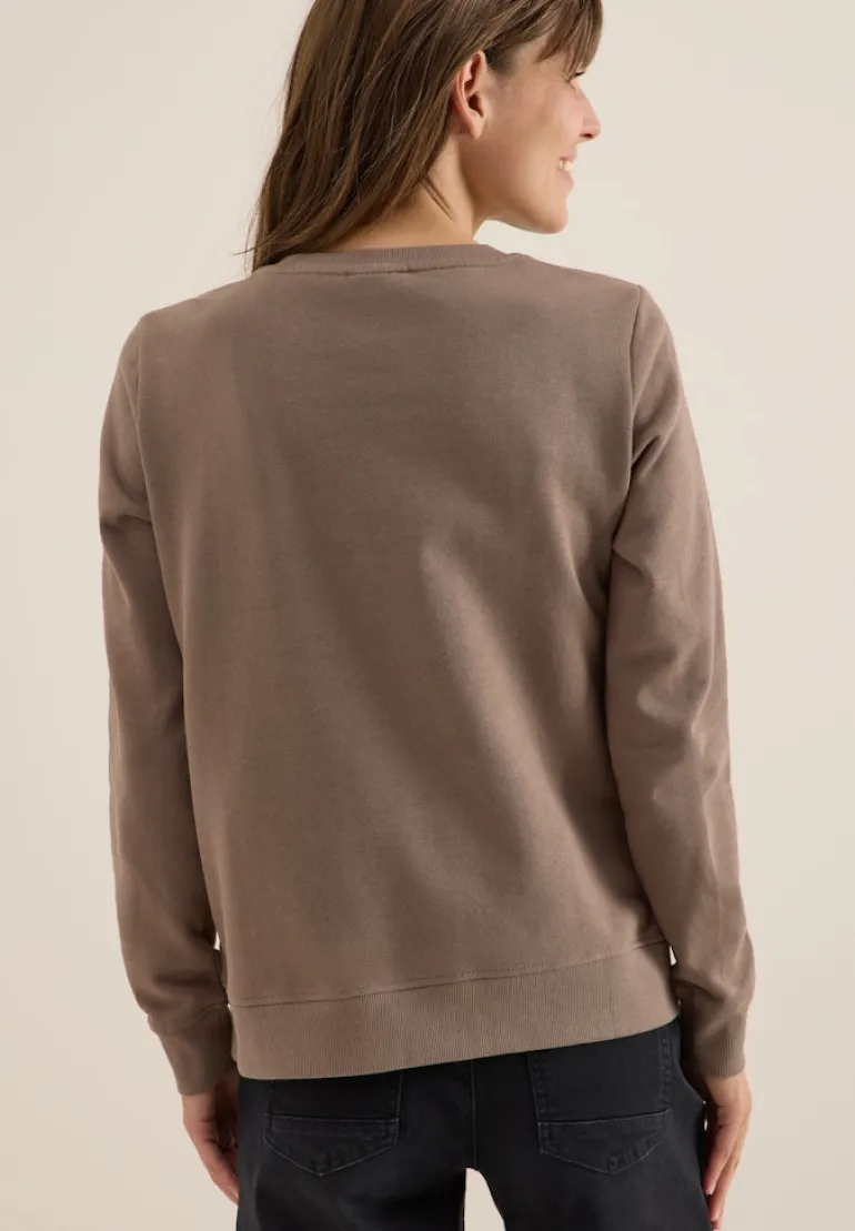 Sweatshirt mit Wording cocoa taupe