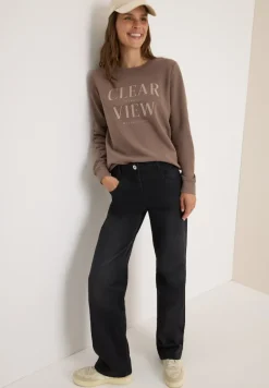 Sweatshirt mit Wording cocoa taupe