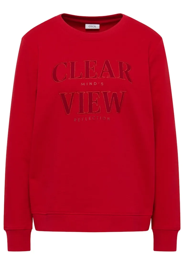Sweatshirt mit Wording fiery red