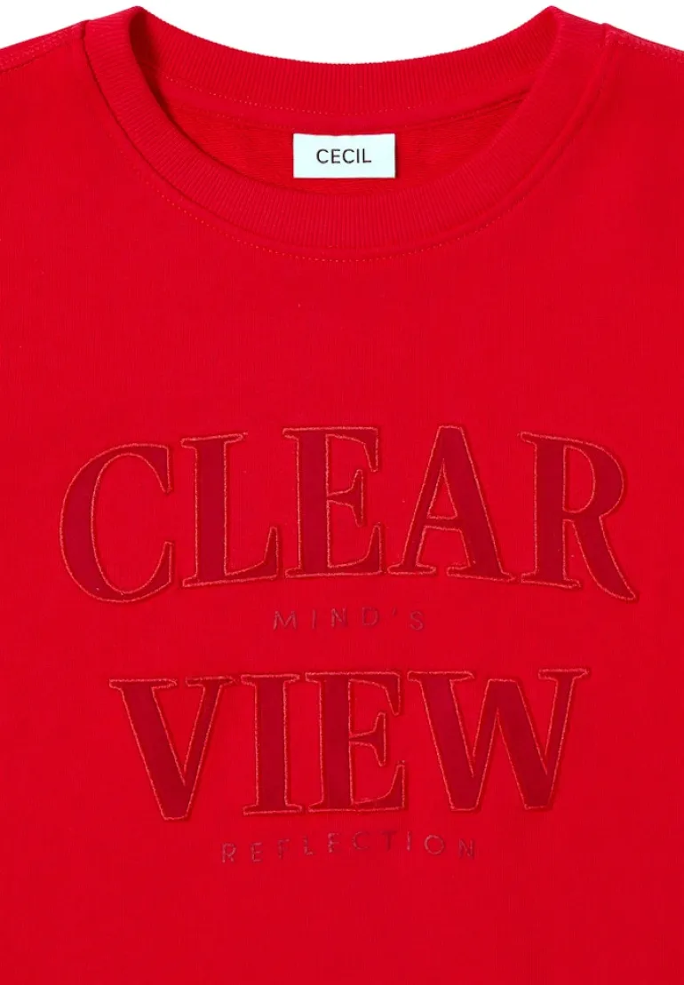 Sweatshirt mit Wording fiery red