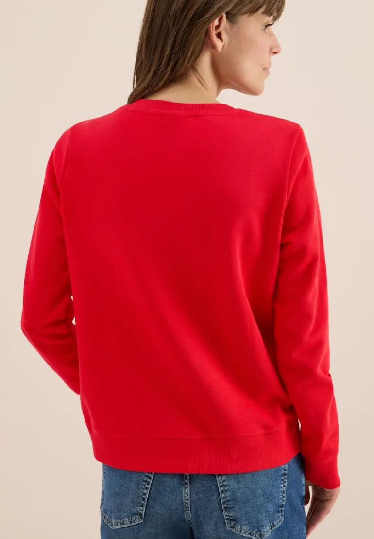 Sweatshirt mit Wording fiery red