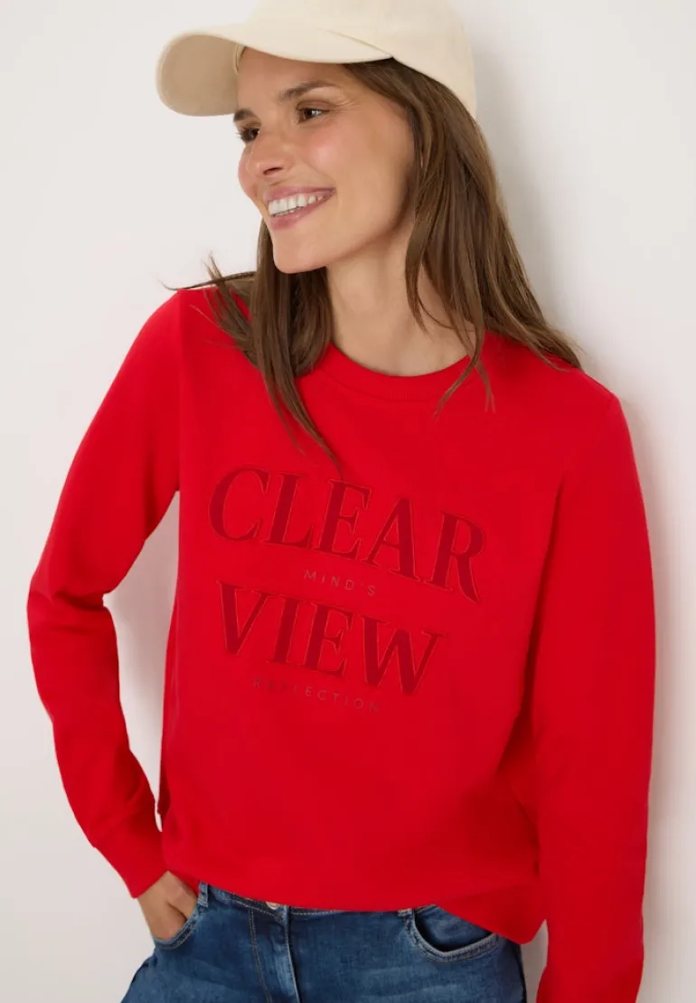 Sweatshirt mit Wording fiery red