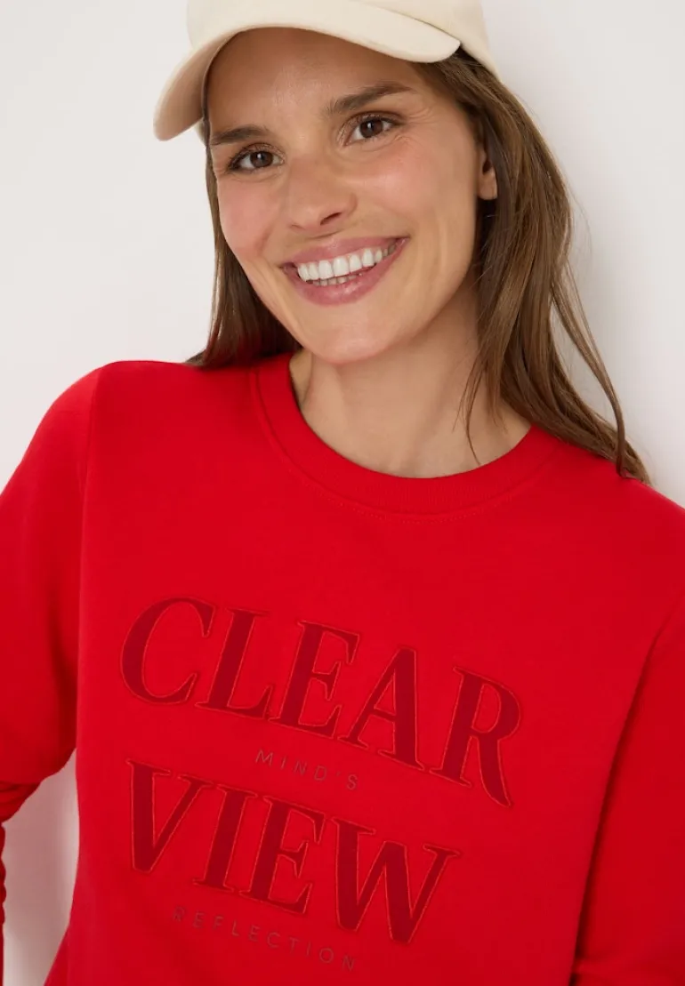Sweatshirt mit Wording fiery red