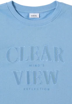 Sweatshirt mit Wording sporty light blue