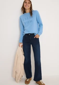Sweatshirt mit Wording sporty light blue
