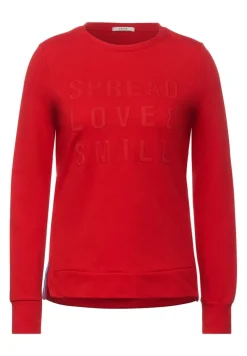Sweatshirt mit Wording vibrant red