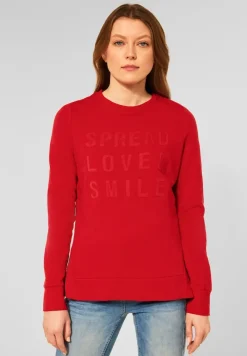 Sweatshirt mit Wording vibrant red