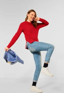 Sweatshirt mit Wording vibrant red