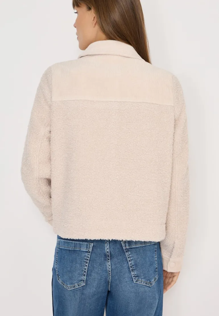 Teddy-Jacke mit Corddetails teddy vanilla white