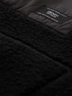 Teddy Jacke mit Stehkragen black