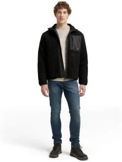 Teddy Jacke mit Stehkragen black