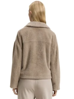 Teddy Jacke mit Taschen soft taupe grey