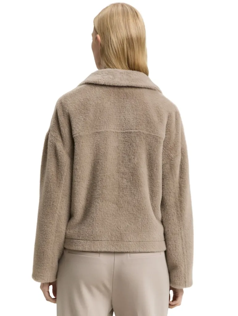 Teddy Jacke mit Taschen soft taupe grey