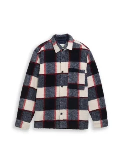 Teddy Overshirt mit Karomuster blue big check