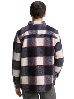 Teddy Overshirt mit Karomuster blue big check