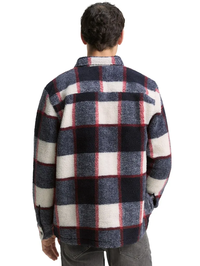 Teddy Overshirt mit Karomuster blue big check