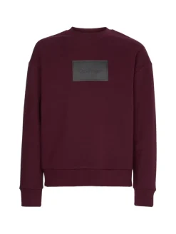 TEXTURED LOGO BOX COMFORT CREW passion plum