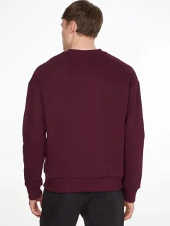 TEXTURED LOGO BOX COMFORT CREW passion plum