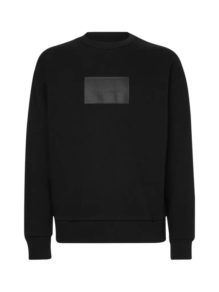TEXTURED LOGO BOX COMFORT CREW ck black