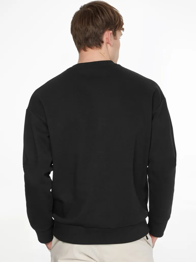 TEXTURED LOGO BOX COMFORT CREW ck black