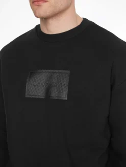 TEXTURED LOGO BOX COMFORT CREW ck black