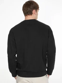 TEXTURED LOGO BOX COMFORT CREW ck black