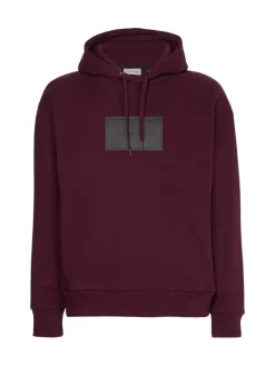 TEXTURED LOGO BOX COMFORT HOODIE passion plum