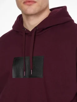 TEXTURED LOGO BOX COMFORT HOODIE passion plum