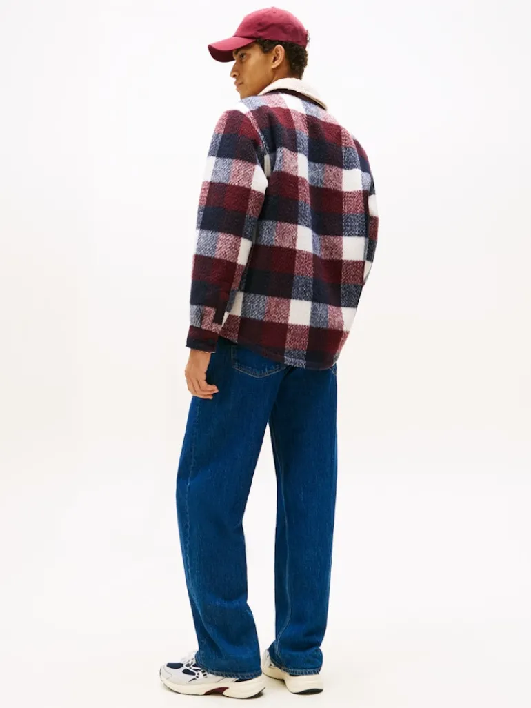 TJM CHECK TEDDY OVERSHIRT EXT dark night navy - buffalo check