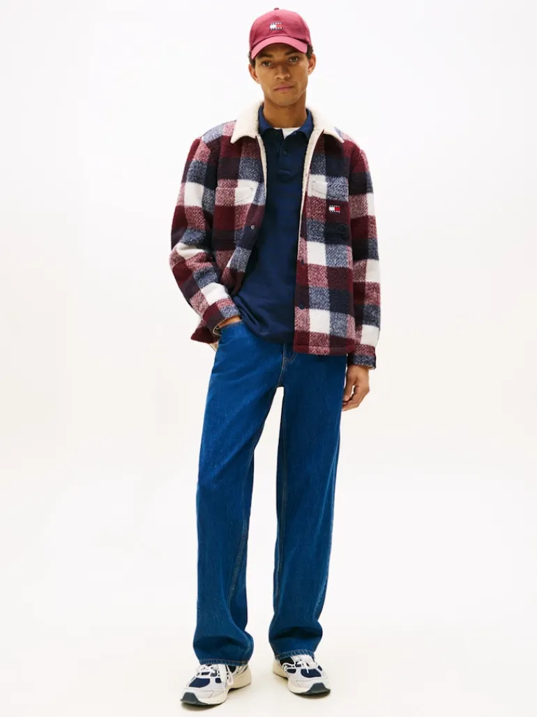 TJM CHECK TEDDY OVERSHIRT EXT dark night navy - buffalo check