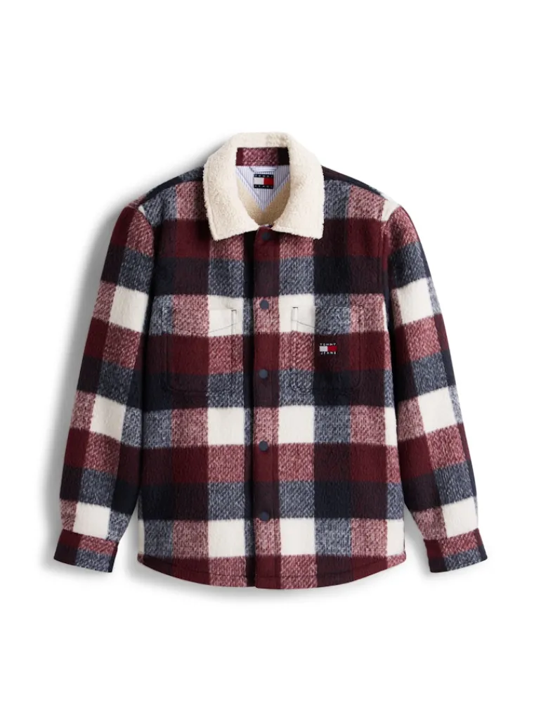 TJM CHECK TEDDY OVERSHIRT EXT dark night navy - buffalo check
