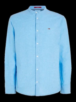 TJM CLSC MAO LINEN BLEND SHIRT blau