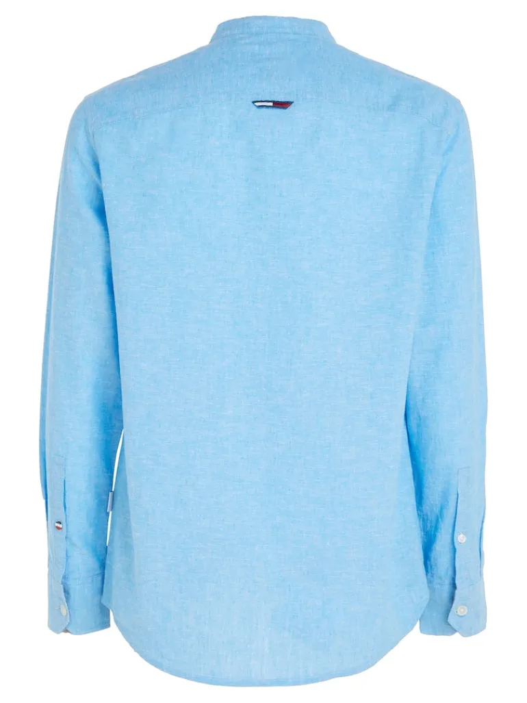 TJM CLSC MAO LINEN BLEND SHIRT blau