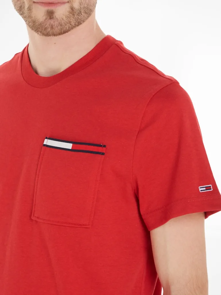 TJM ESSENTIAL FLAG POCKET deep crimson htr