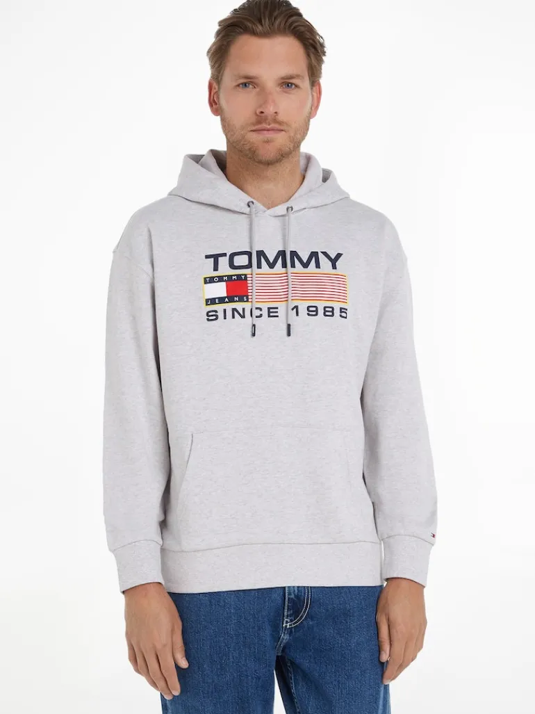 TJM REG ATHLETIC LOGO HOODIE silver grey htr