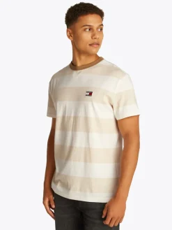 TJM REG BOLD STRIPE TEE newsprint - ecru