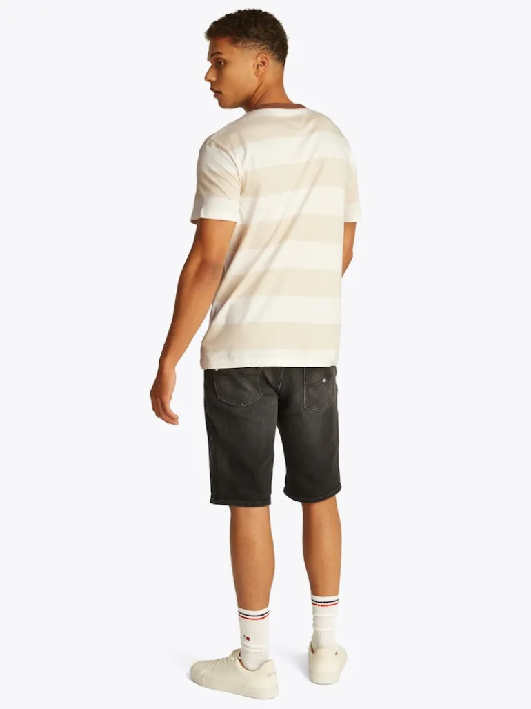 TJM REG BOLD STRIPE TEE newsprint - ecru