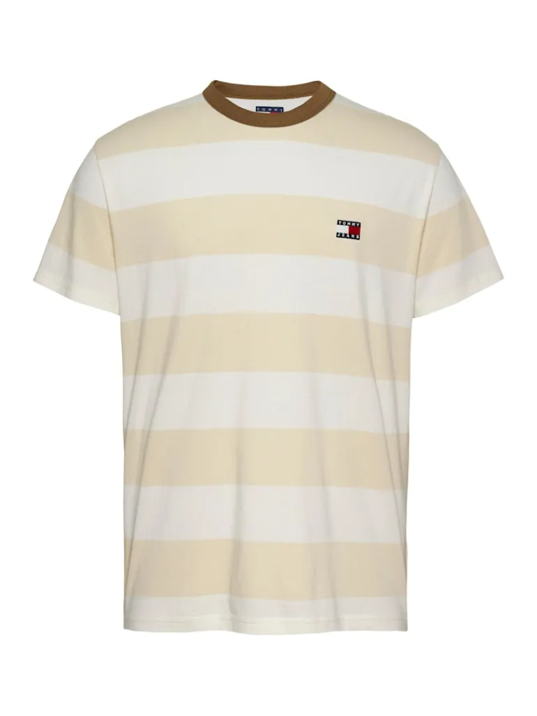 TJM REG BOLD STRIPE TEE newsprint - ecru