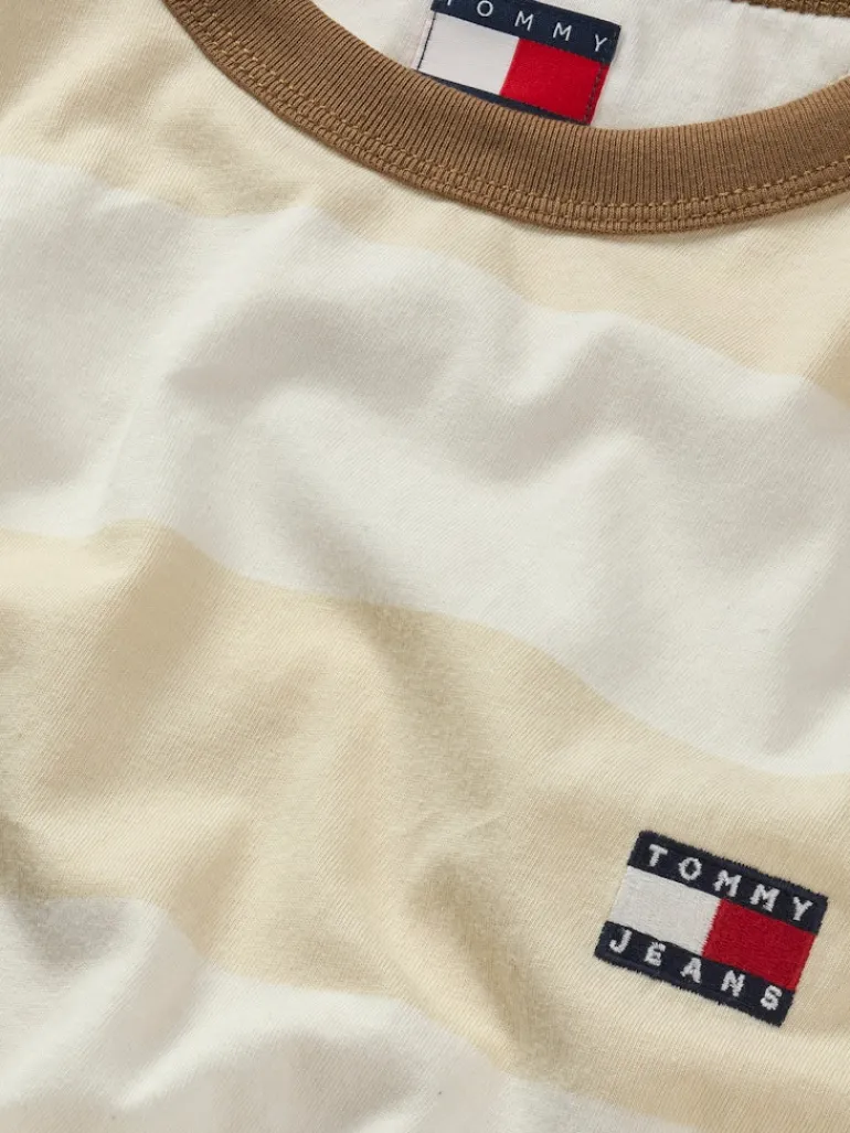 TJM REG BOLD STRIPE TEE newsprint - ecru