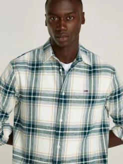 TJM REG CHECK FLANNEL SHIRT EXT ancient white check