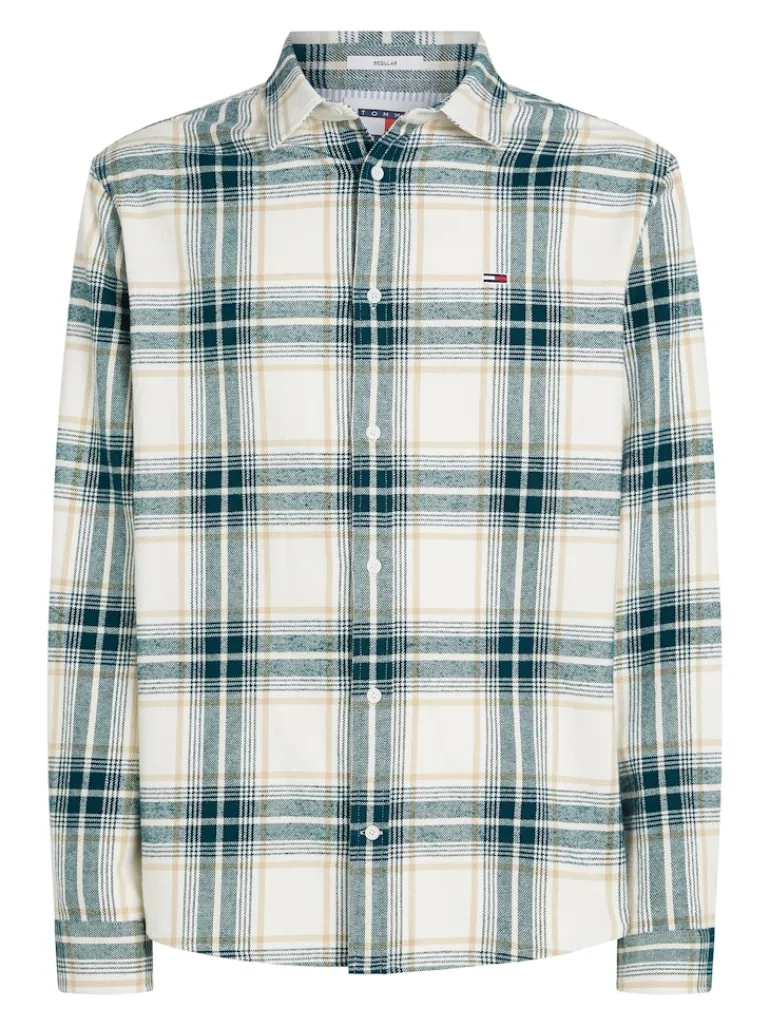 TJM REG CHECK FLANNEL SHIRT EXT ancient white check