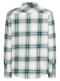 TJM REG CHECK FLANNEL SHIRT EXT ancient white check