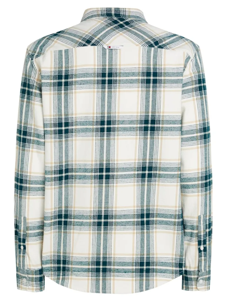 TJM REG CHECK FLANNEL SHIRT EXT ancient white check