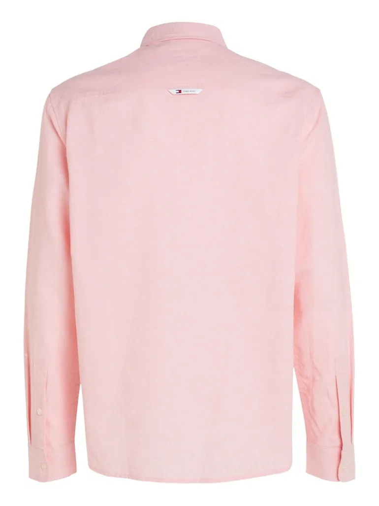 TJM REG LINEN BLEND SHIRT tickled pink