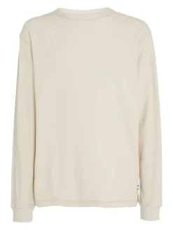 TJM REG LS WAFFLE TEE newsprint